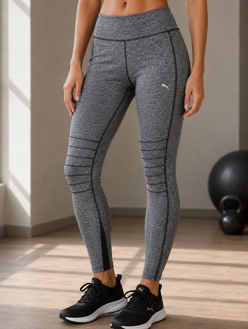 💙 PUMA - Women's High-Waist Gray Athletic Leggings